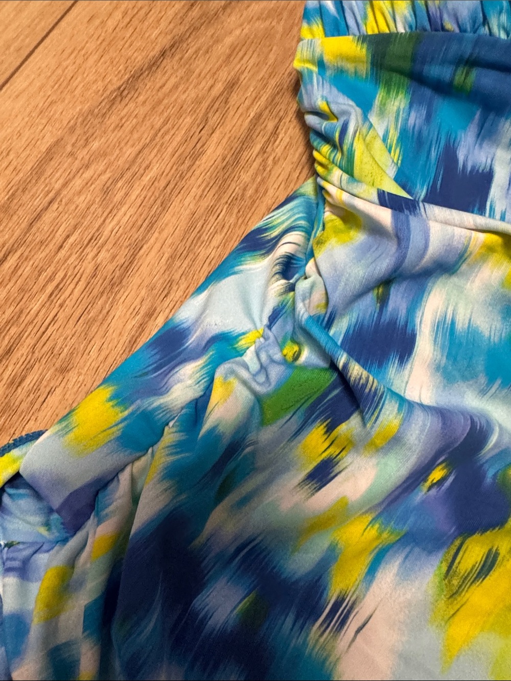 Bleu Rod Beattie NWT 8 Blue, Aqua and Yellow tie dye tummy control Tankini Top - Picture 6 of 10
